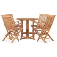 WOWONA 5-tlg. Garten-Essgruppe Klappbar Massivholz Teak