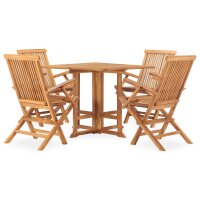 vidaXL 5-tlg. Garten-Essgruppe Klappbar Massivholz Teak