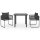 vidaXL 3-tlg. Garten-Essgruppe PVC Rattan Schwarz