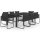 vidaXL 9-tlg. Garten-Essgruppe PVC Rattan Schwarz