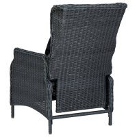 vidaXL 3-tlg. Garten-Lounge-Set mit Auflagen Poly Rattan Dunkelgrau