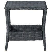 vidaXL 3-tlg. Garten-Lounge-Set mit Auflagen Poly Rattan Dunkelgrau