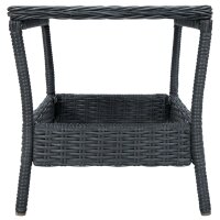 vidaXL 3-tlg. Garten-Lounge-Set mit Auflagen Poly Rattan Dunkelgrau