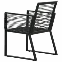 vidaXL 3-tlg. Garten-Essgruppe PVC Rattan Schwarz