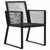 vidaXL 3-tlg. Garten-Essgruppe PVC Rattan Schwarz