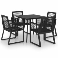 vidaXL 5-tlg. Garten-Essgruppe PVC Rattan Schwarz