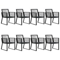 vidaXL 9-tlg. Garten-Essgruppe PVC Rattan Schwarz