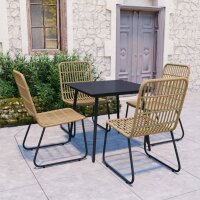 vidaXL 5-tlg. Garten-Essgruppe Poly Rattan und Glas