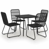 vidaXL 5-tlg. Garten-Essgruppe Poly Rattan und Glas