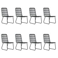 vidaXL 9-tlg. Garten-Essgruppe Poly Rattan und Glas