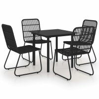 vidaXL 5-tlg. Garten-Essgruppe Poly Rattan und Glas