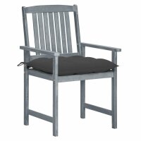 vidaXL Gartenstühle mit Kissen 4 Stk. Grau...