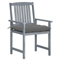 vidaXL Gartenstühle mit Kissen 4 Stk. Grau...