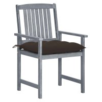 vidaXL Gartenstühle mit Kissen 4 Stk. Grau...