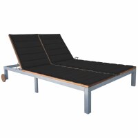 vidaXL 2-Personen-Sonnenliege mit Auflage Akazie...