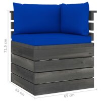 vidaXL Garten-Paletten-Ecksofa mit Kissen Kiefernholz