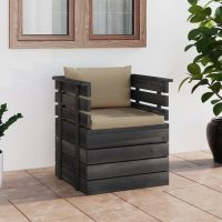 vidaXL Gartensessel mit Kissen Kiefernholz