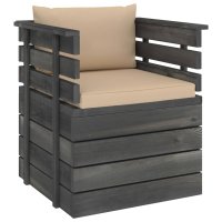 vidaXL Gartensessel mit Kissen Kiefernholz