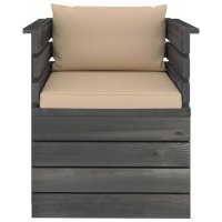 vidaXL Gartensessel mit Kissen Kiefernholz