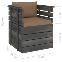 vidaXL Gartensessel mit Kissen Kiefernholz