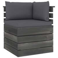 vidaXL Garten-Palettensofa 2-Sitzer mit Kissen Kiefer Massivholz