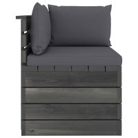 vidaXL Garten-Palettensofa 2-Sitzer mit Kissen Kiefer Massivholz