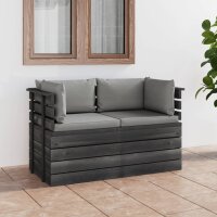 vidaXL Garten-Palettensofa 2-Sitzer mit Kissen Kiefer Massivholz