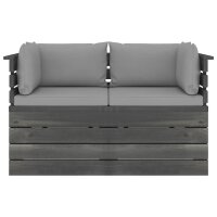 vidaXL Garten-Palettensofa 2-Sitzer mit Kissen Kiefer Massivholz