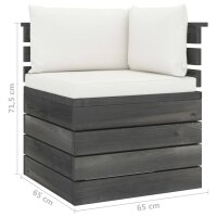 vidaXL Garten-Palettensofa 2-Sitzer mit Kissen Kiefer Massivholz