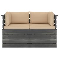 vidaXL Garten-Palettensofa 2-Sitzer mit Kissen Kiefer Massivholz