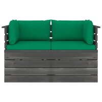 vidaXL Garten-Palettensofa 2-Sitzer mit Kissen Kiefer Massivholz