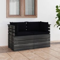 vidaXL Garten-Palettensofa 2-Sitzer mit Kissen Kiefer Massivholz