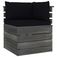 vidaXL Garten-Palettensofa 2-Sitzer mit Kissen Kiefer Massivholz