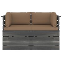 vidaXL Garten-Palettensofa 2-Sitzer mit Kissen Kiefer Massivholz