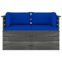 vidaXL Garten-Palettensofa 2-Sitzer mit Kissen Kiefer Massivholz