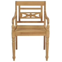 vidaXL Batavia-St&uuml;hle 2 Stk. mit Roten Kissen Teak Massivholz