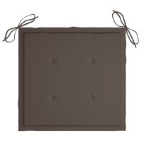 vidaXL Gartenst&uuml;hle 2 Stk. mit Taupe Kissen Teak Massivholz