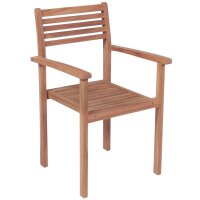 vidaXL Gartenst&uuml;hle 2 Stk. mit Beige Kissen Massivholz Teak