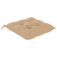 vidaXL Gartenst&uuml;hle 2 Stk. mit Beige Kissen Massivholz Teak