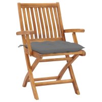 vidaXL Gartenstühle 2 Stk. mit Grauen Kissen...
