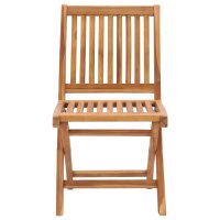 vidaXL Gartenstühle 2 Stk. mit Grauen Kissen Teak Massivholz