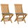 vidaXL Gartenstühle mit Grauen Kissen 2 Stk. Massivholz Teak