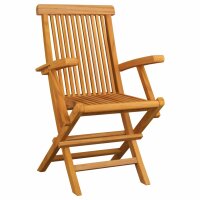 vidaXL Gartenstühle mit Anthrazit Kissen 2 Stk. Massivholz Teak