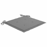 vidaXL Gartenstühle mit Grauen Kissen 2 Stk. Massivholz Teak