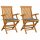 vidaXL Gartenstühle mit Grauen Kissen 2 Stk. Massivholz Teak