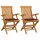 vidaXL Gartenstühle mit Weinroten Kissen 2 Stk. Massivholz Teak