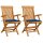 vidaXL Gartenstühle mit Königsblauen Kissen 2 Stk. Massivholz Teak