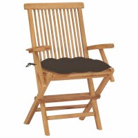 vidaXL Gartenstühle mit Taupe Kissen 2 Stk....