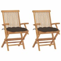 vidaXL Gartenstühle mit Taupe Kissen 2 Stk....