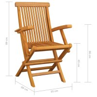 vidaXL Gartenstühle mit Weinroten Kissen 6 Stk. Massivholz Teak